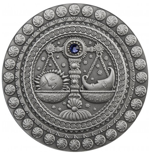 Монета Знак зодиака - Весы (синтетический кристалл)