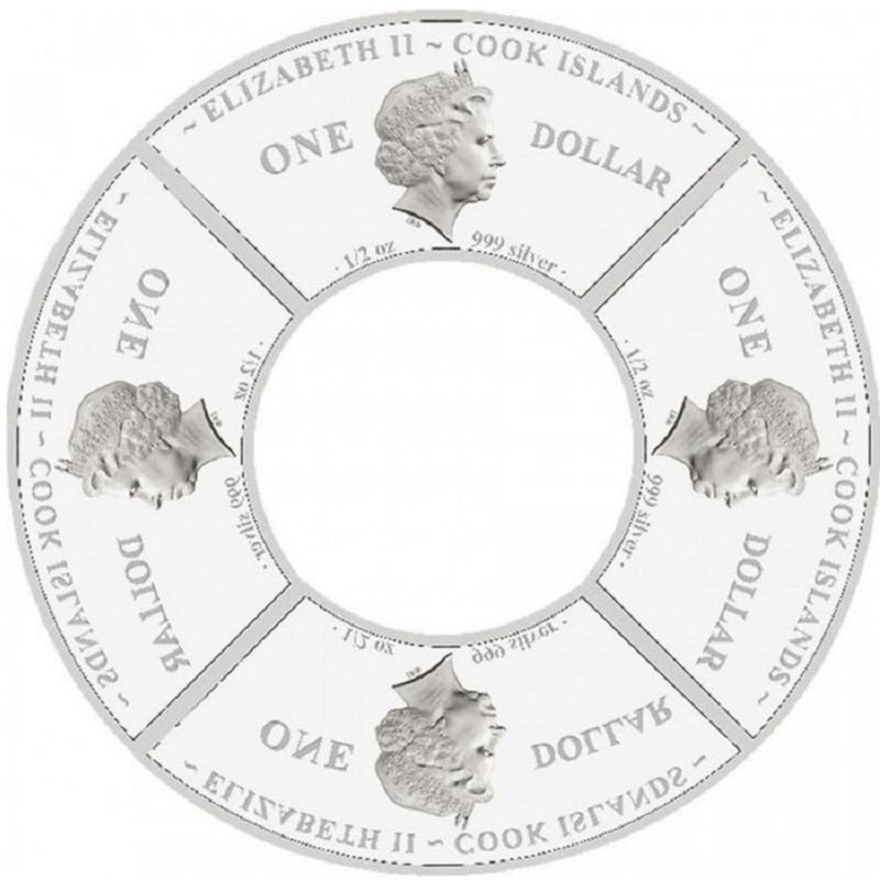 Монета Набор из 4-х серебряных монет "Год Дракона"