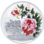 Набор из 4 серебряных монет "Пионы - цветы небесной красоты"