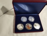 Набор из 5 серебряных монет, посвященных 75-летию Победы советского народа в Великой Отечественной войне